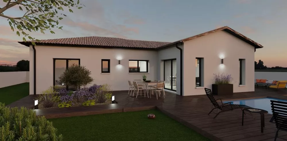 Image du modèle de maison TOULOUSE-VUE ARRIERE NUIT