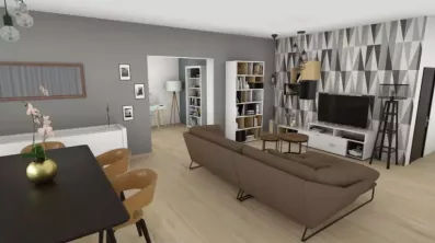 Image du modèle de maison CASSIOPEE RDC Salon salle à manger 01