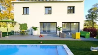 Image du modèle de maison FACADE SUD AVEC TERRASSE CARRELEE