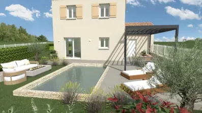 Image du modèle de maison vue jardin 