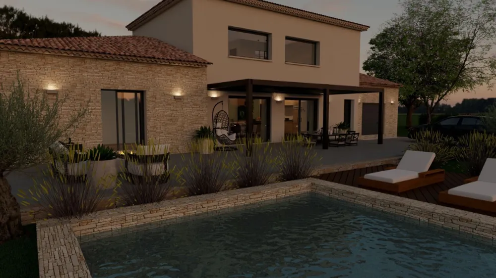 Image du modèle de maison vIsuel nuit