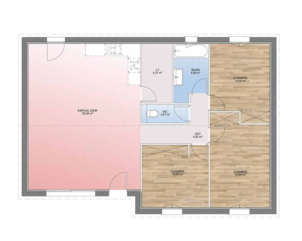 Image du modèle de maison PLAN RDC 88-sans cotes