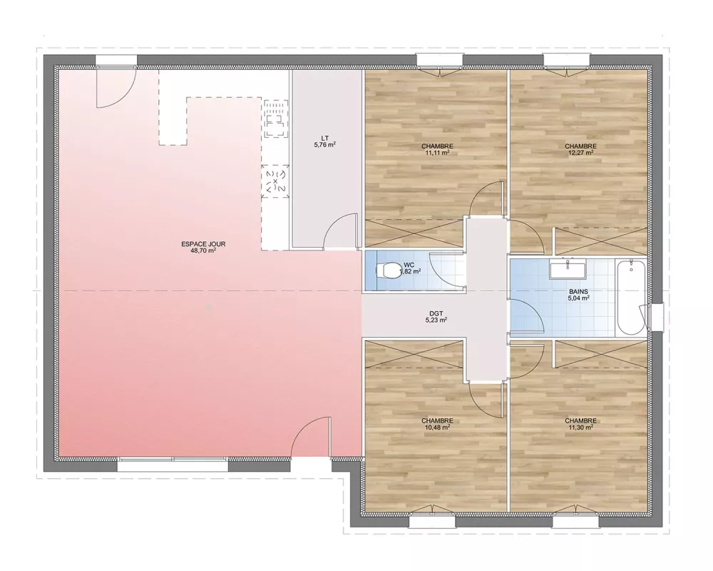 Image du modèle de maison PLAN RDC 112-sans cotes