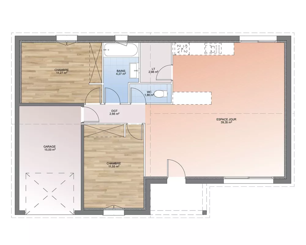 Image du modèle de maison PLAN RDC 75-sans cotes