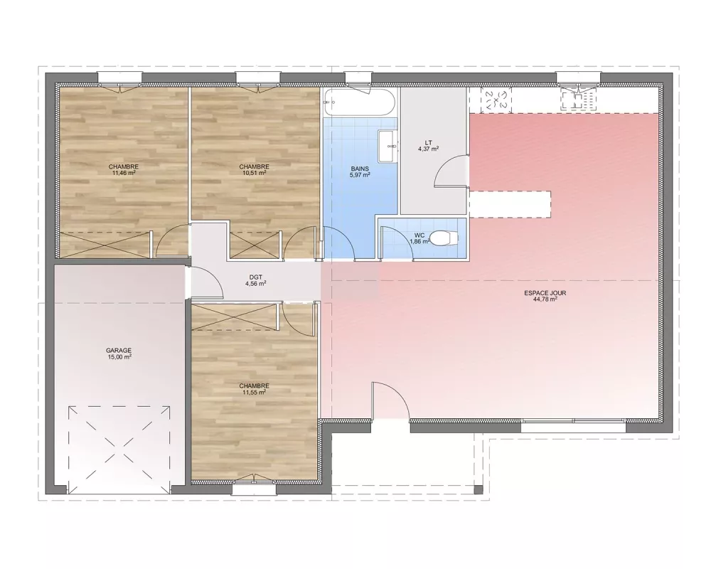 Image du modèle de maison PLAN RDC 95-sans cotes