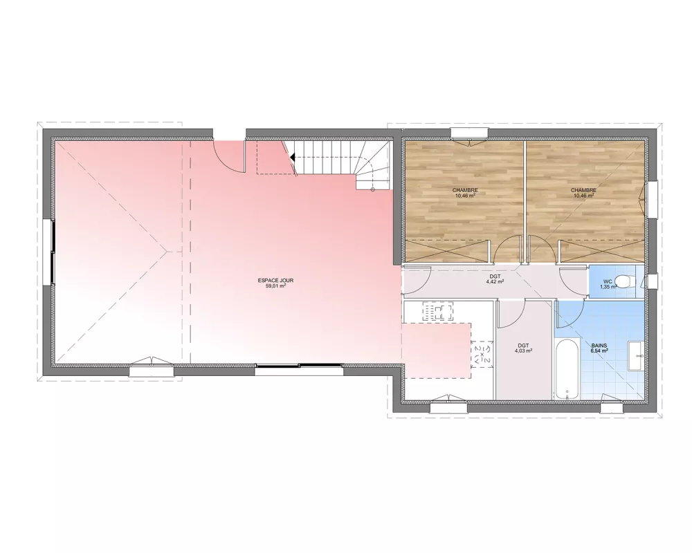Image du modèle de maison PLAN RDC 125 4CH-sans cotes