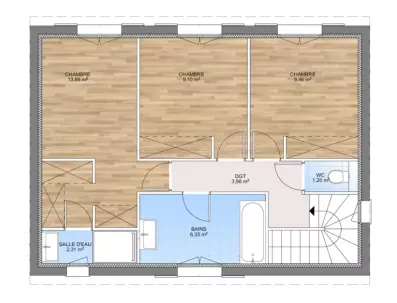 Image du modèle de maison PLAN ETAGE 95-sans cotes