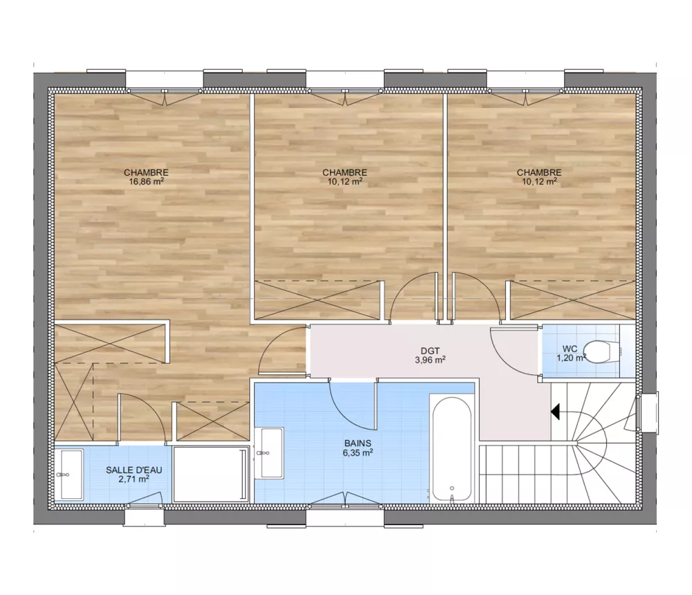 Image du modèle de maison PLAN ETAGE 105-sans cotes