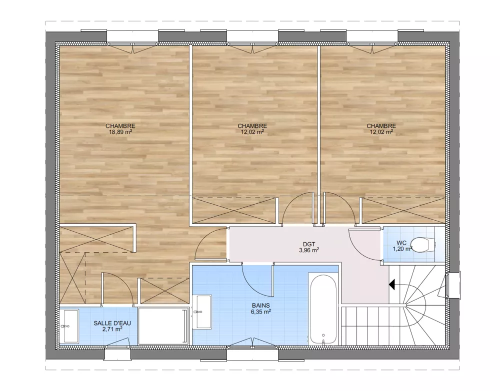 Image du modèle de maison PLAN ETAGE 120-sans cotes