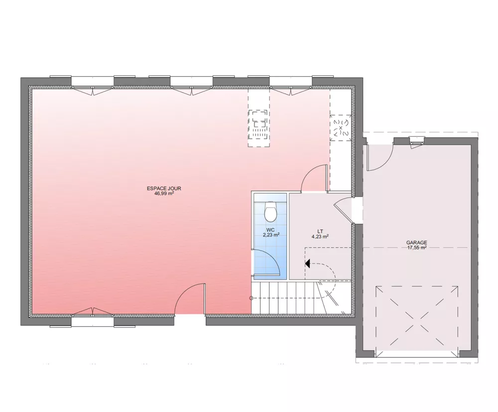 Image du modèle de maison PLAN RDC 105-sans cotes