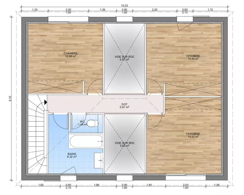 Image du modèle de maison PLAN ETAGE 140-sans cotes