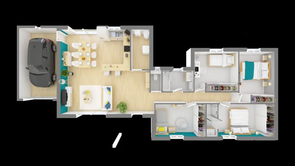 Image du modèle de maison domasud_cloee_110-f0-vue_de_dessus_rdc