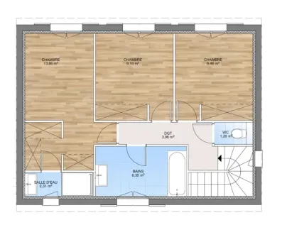 Image du modèle de maison PLAN ETAGE 115-sans cotes