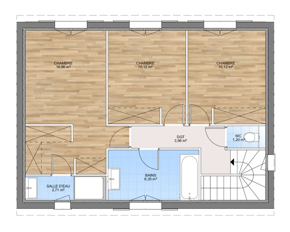 Image du modèle de maison PLAN ETAGE 125-sans cotes