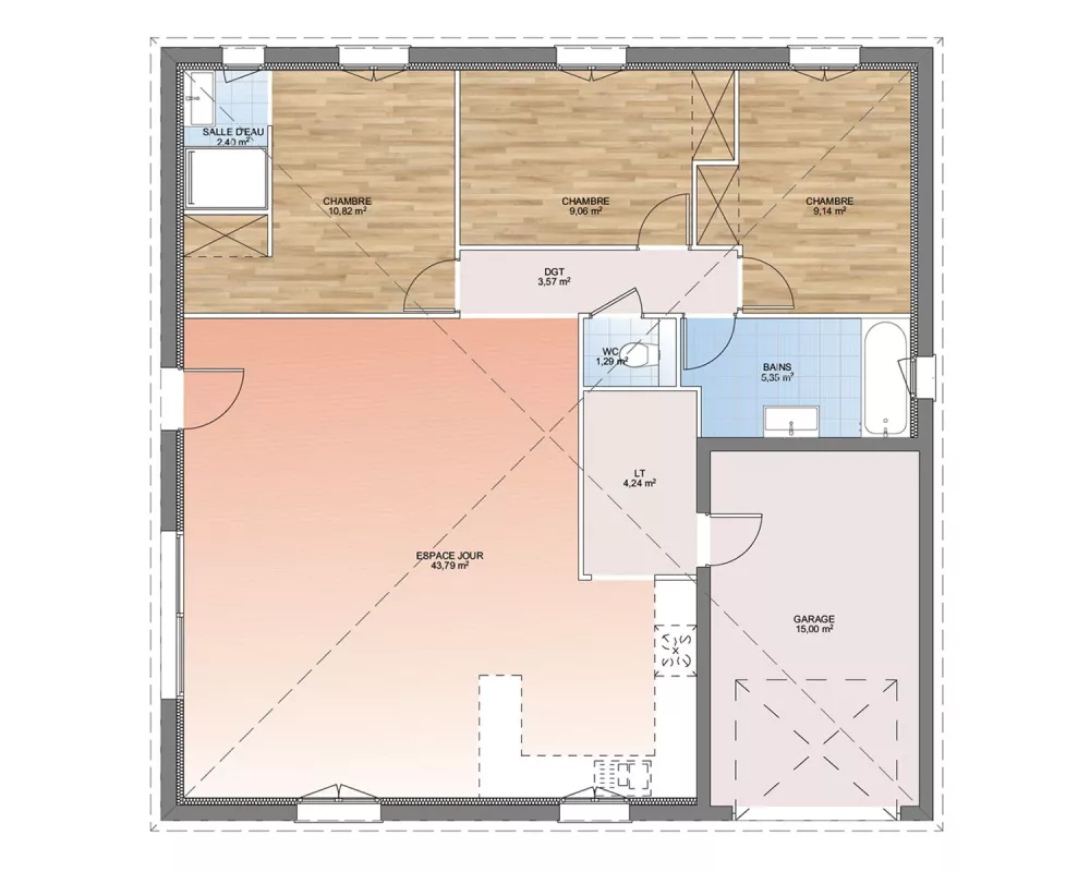 Image du modèle de maison PLAN RDC 90-sans cotes