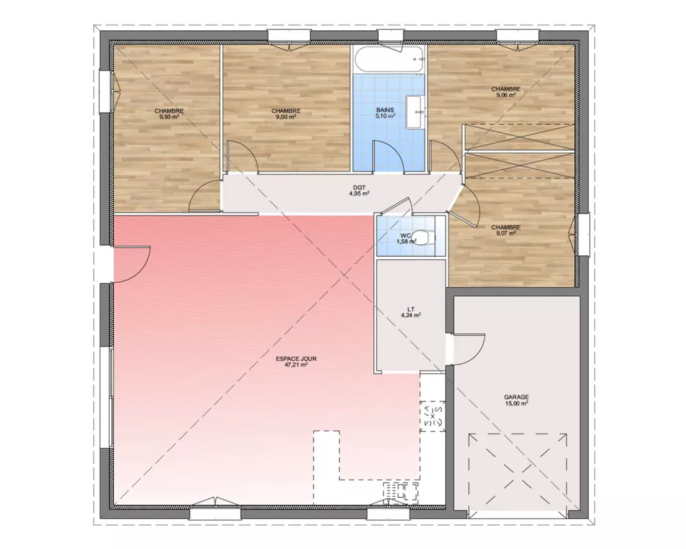 Image du modèle de maison PLAN RDC 100-sans cotes