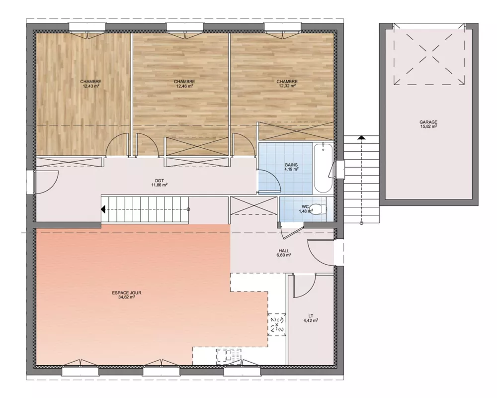 Image du modèle de maison PLAN RDC 100-sans cotes
