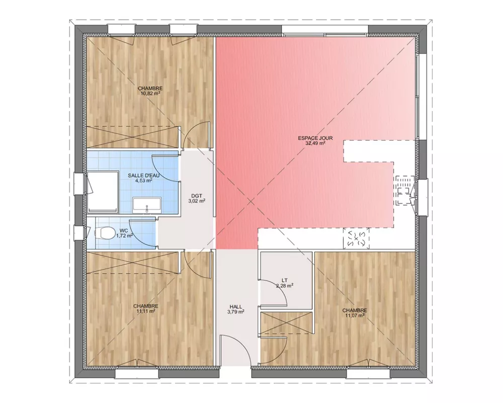 Image du modèle de maison PLAN RDC 80-sans cotes