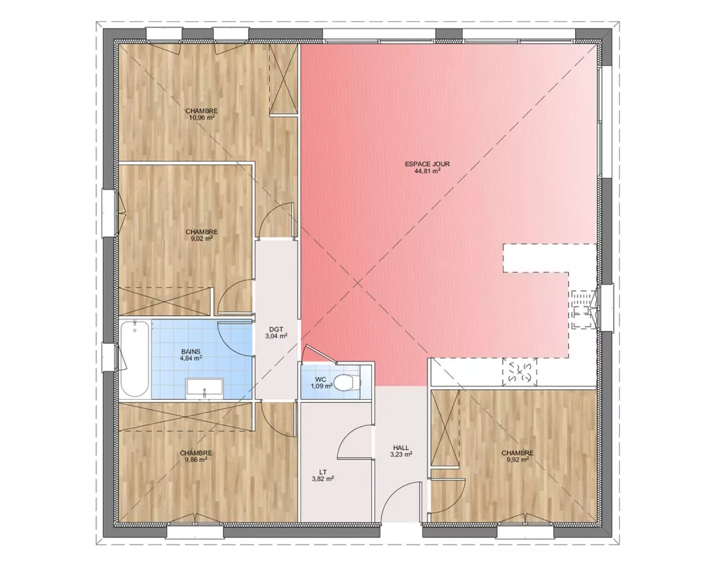 Image du modèle de maison PLAN RDC 100-sans cotes