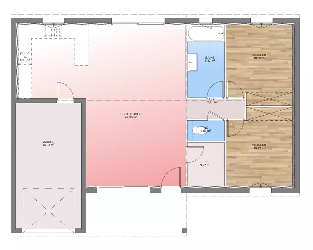 Image du modèle de maison PLAN RDC 75-sans cotes