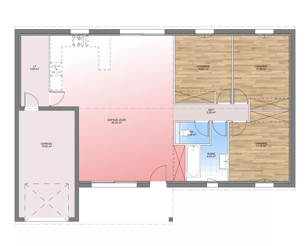 Image du modèle de maison PLAN RDC 95-sans cotes