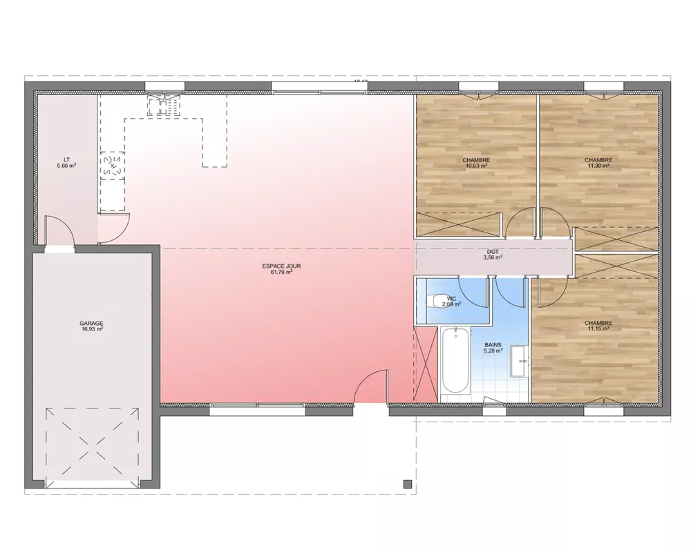 Image du modèle de maison PLAN RDC 105-sans cotes