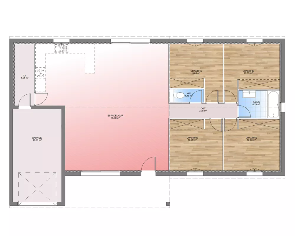 Image du modèle de maison PLAN RDC 110-sans cotes