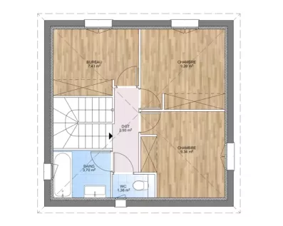 Image du modèle de maison PLAN ETAGE 105-sans cotes