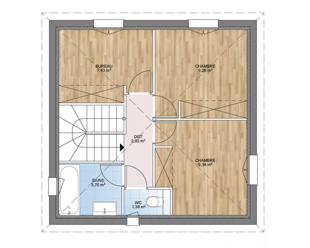 Image du modèle de maison PLAN ETAGE 115-sans cotes