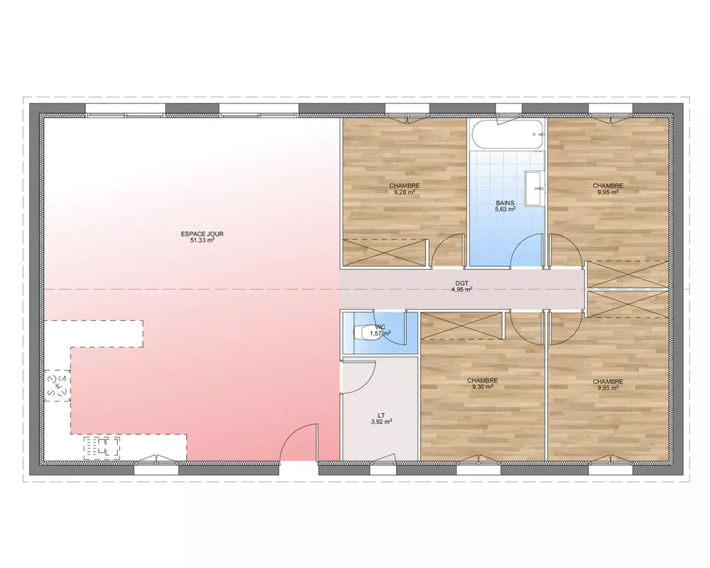Image du modèle de maison PLAN 105-sans cotes