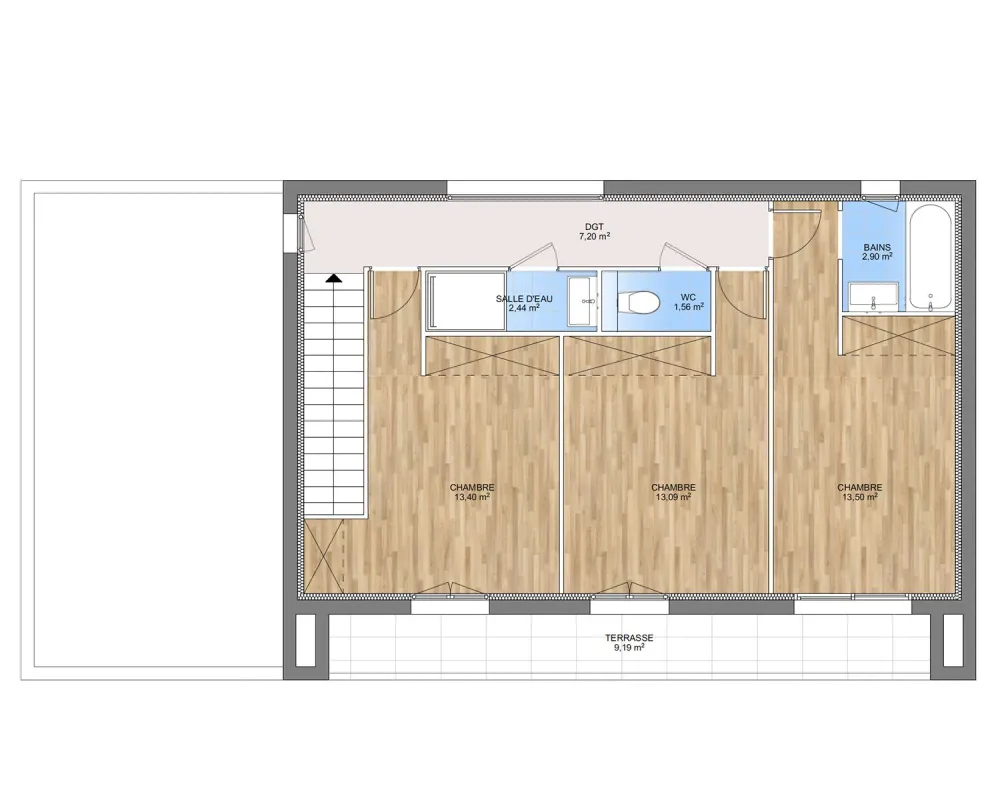 Image du modèle de maison PLAN ETAGE 110-sans cotes