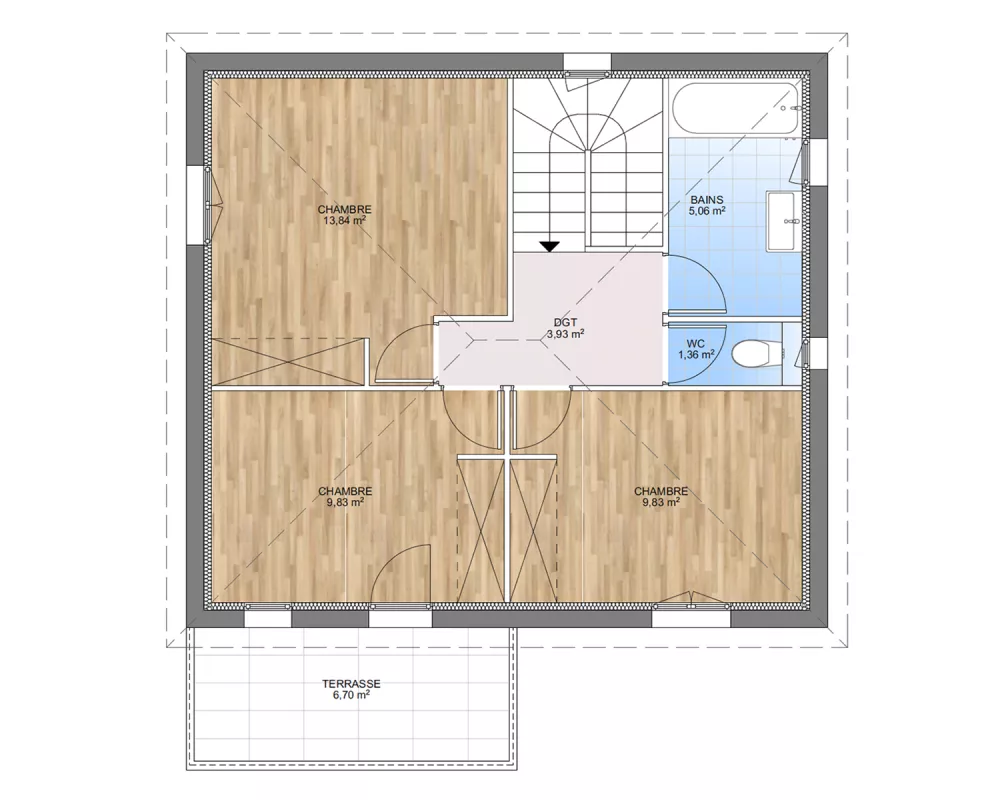 Image du modèle de maison PLAN ETAGE 140-sans cotes