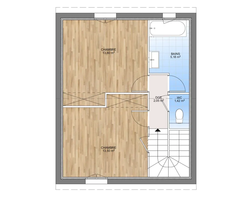 Image du modèle de maison PLAN ETAGE 100-sans cotes