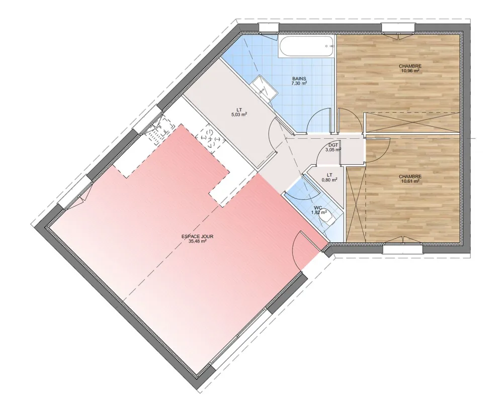 Image du modèle de maison PLAN RDC 75-sans cotes
