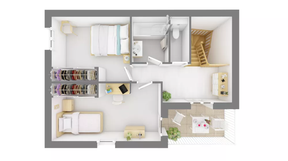 Image du modèle de maison domasud_lily_120-f1-vue_de_dessus_etage