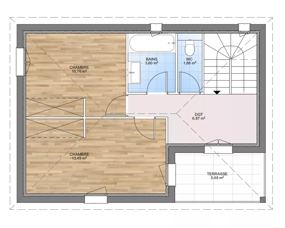 Image du modèle de maison PLAN ETAGE 120-sans cotes