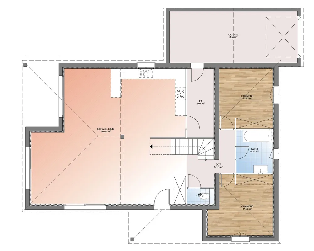 Image du modèle de maison PLAN RDC 135-sans cotes