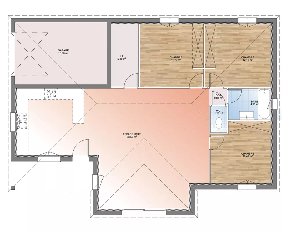 Image du modèle de maison PLAN RDC 100-sans cotes