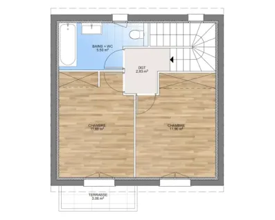 Image du modèle de maison PLAN ETAGE 105-sans cotes