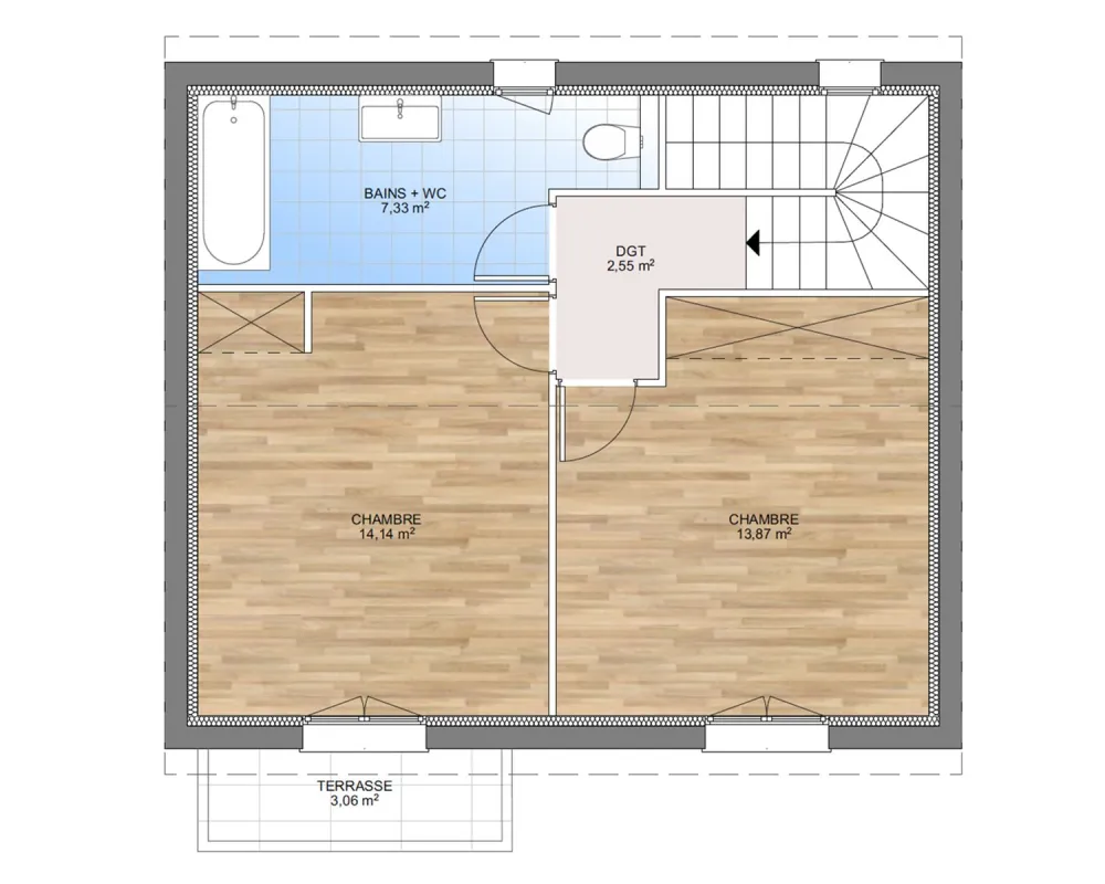 Image du modèle de maison PLAN ETAGE 120-sans cotes