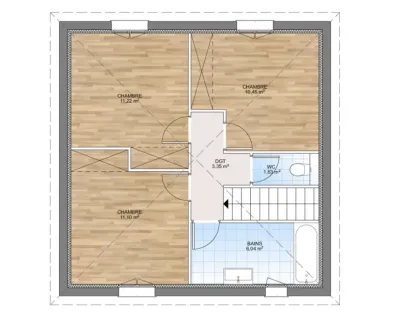 Image du modèle de maison PLAN ETAGE 95-sans cotes