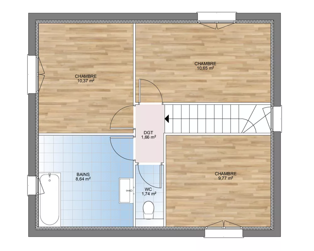Image du modèle de maison PLAN ETAGE 112-sans cotes