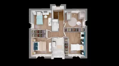 Image du modèle de maison domasud_zkubic_133-f1-vue_de_dessus_etage