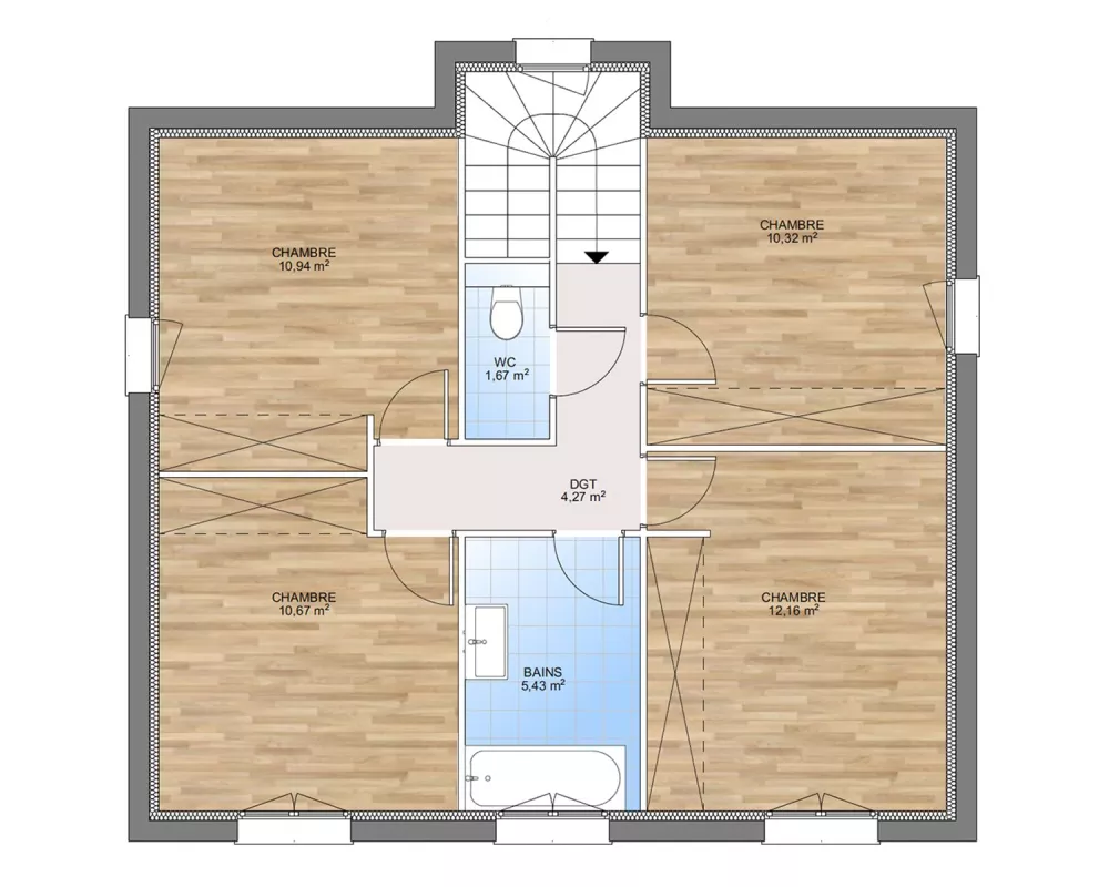 Image du modèle de maison PLAN ETAGE 133-sans cotes
