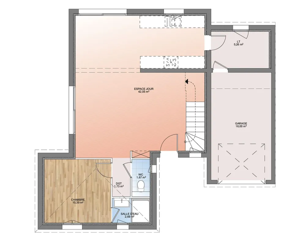 Image du modèle de maison PLAN RDC 100-sans cotes
