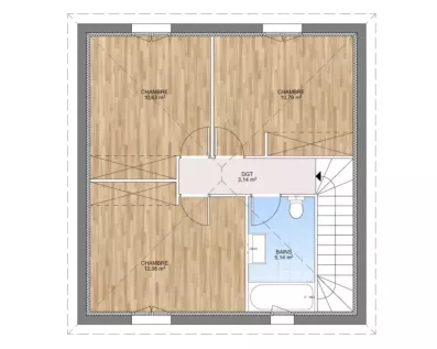 Image du modèle de maison PLAN ETAGE 95-sans cotes