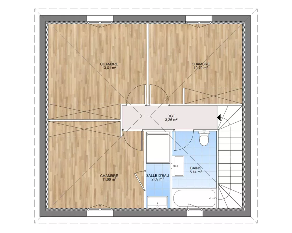 Image du modèle de maison PLAN ETAGE 105-sans cotes