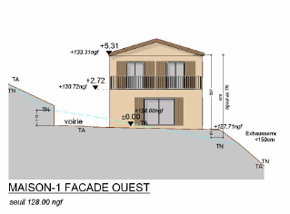 Image du modèle de maison Capture façade Ouest villa 3