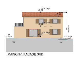 Image du modèle de maison Capture façade SUD villa 3