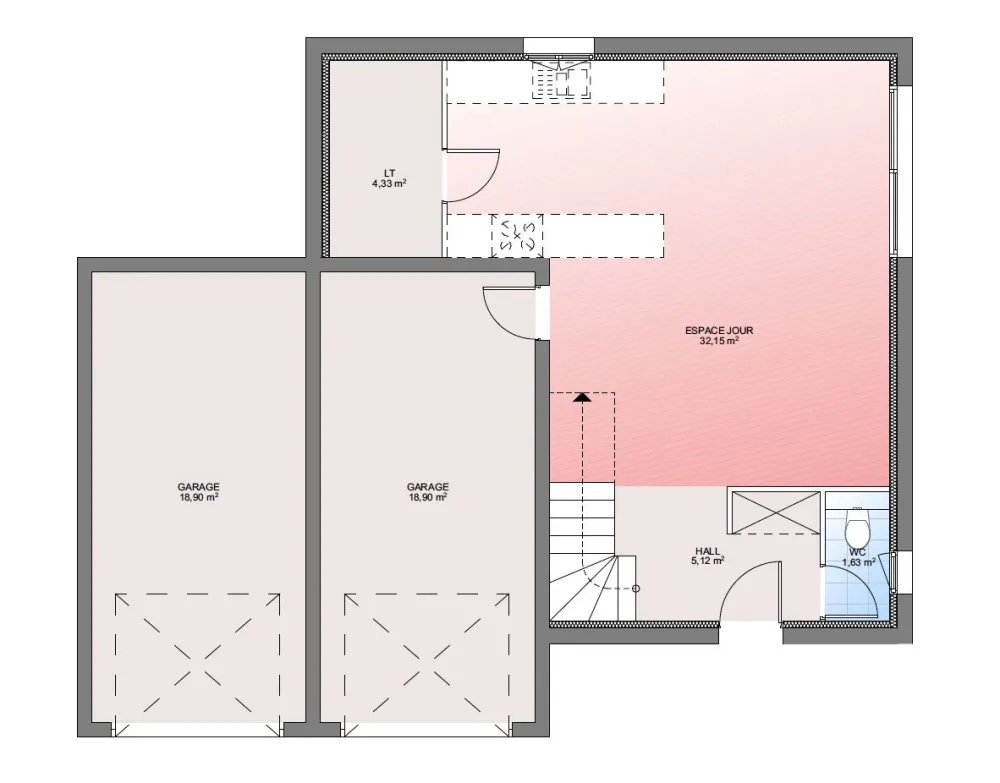 Image du modèle de maison mila_plan rdc_sans cotes